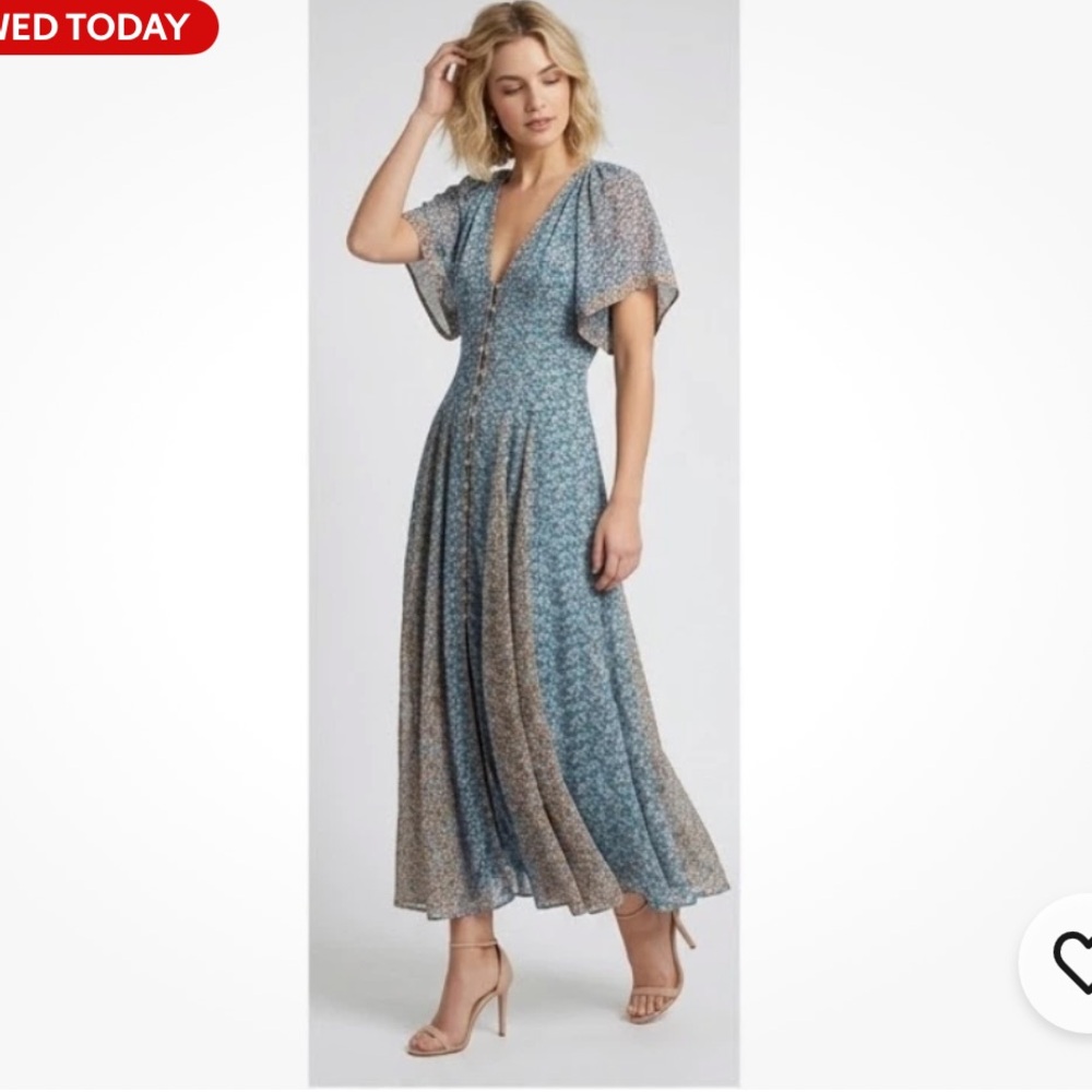 Anthro Maeve Floral Pleated Smocked Maxi Dress Boho Cottagecore 38670 - Picture 4 of 16